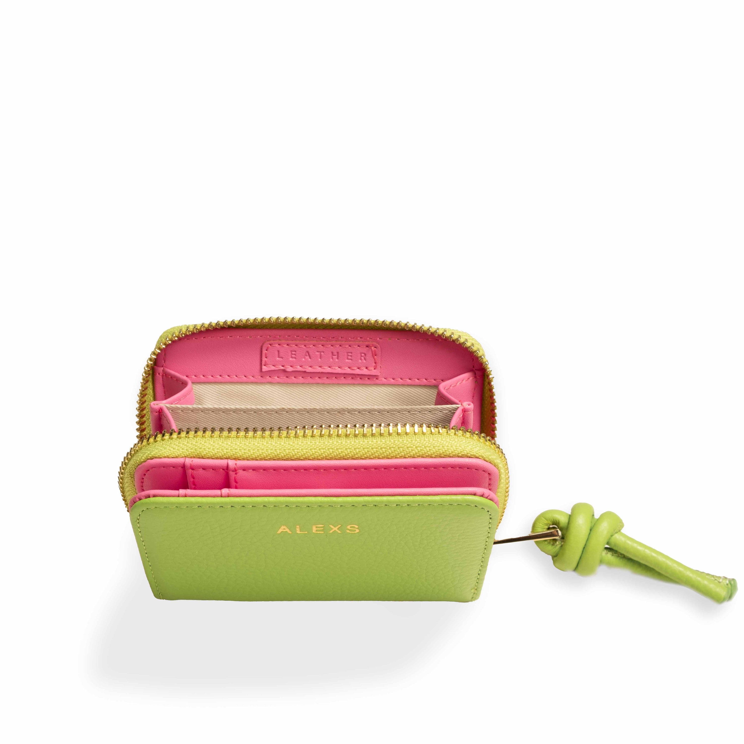 Cartera Verde/Rosa Tirador nudo